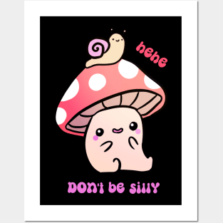 A cute mushroom and snail friends hehe don't be silly Posters and Art